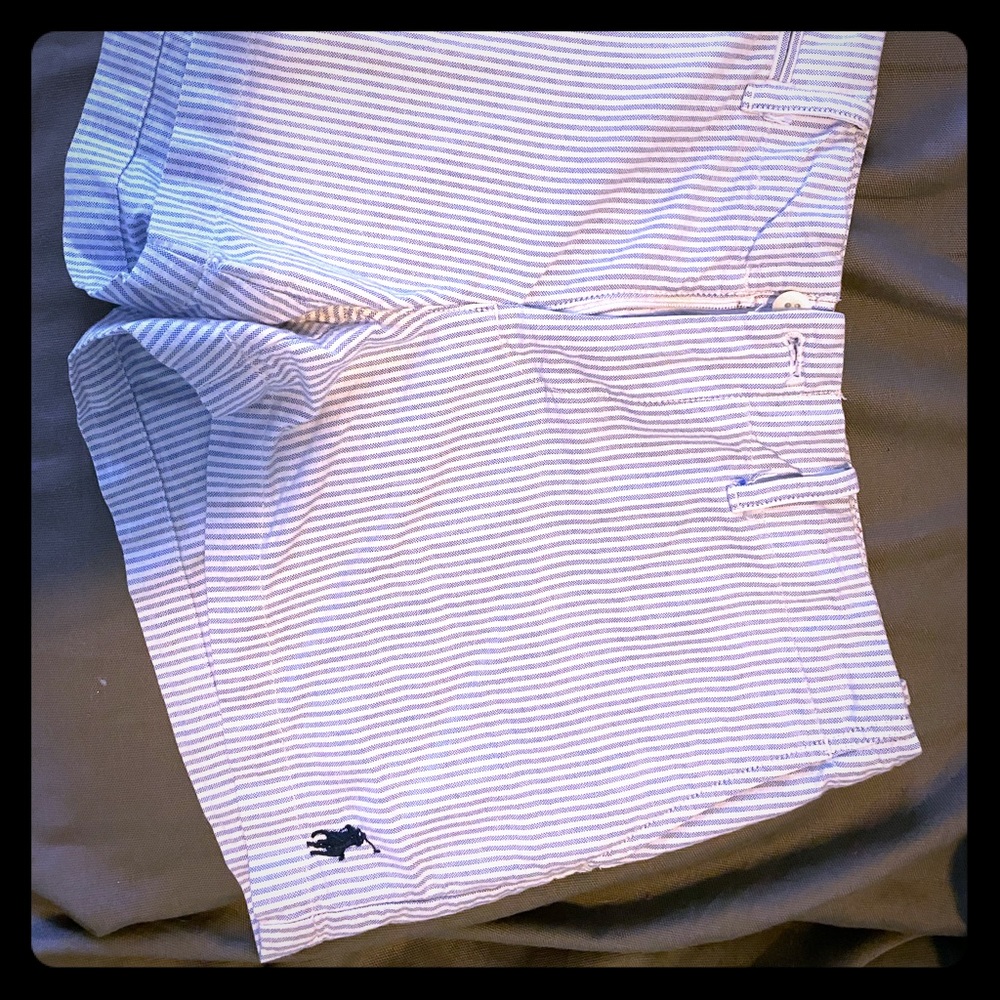 Light blue seersucker Polo shorts